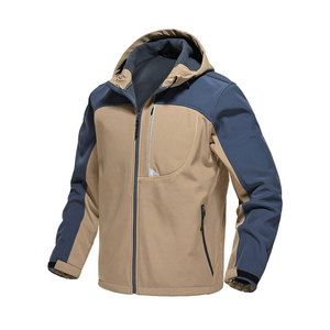 Hot Sale Men's Winter High Street Canvas Waterproof Breathable Quick Dry Eco-Friendly Hooded Bomber Softshell <b>Jackets</b> Front - Product Image 4
