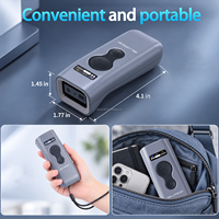 Pemindai Barcode 2D Nirkabel HC-302DZ dengan Dudukan Pengisian Daya Pintar Bluetooth 2.4G USB Pembaca Kode QR untuk Gudang Ritel