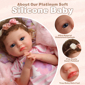 Muñeca Bebé Reborn de Silicona Completa de 16 Pulgadas, Muñeca de Juguete para Hacer Manualidades, Muñeca Bebé Niña Dormida Suave - Product Image 1
