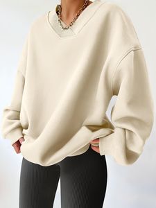 Femmes de haute qualité coton polaire pull à capuche Logo personnalisé imprimé surdimensionné ample tricoté sweat à capuche décontracté hiver - Product Image 3