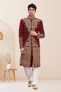 2024 Stylish Groom Sherwani <b>Pant</b> Heavy Zari Hand Embroidery Stylized Shoe Embellished Crystal Glass Beads Dabka Work Custom Silk - Product Image 2