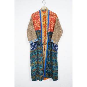 Robe de festival vintage élégante 100% soie, kimono brodé à la main, lisse, taille unique, haute qualité pour l'été et l'automne - Product Image 4