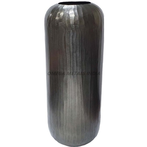 Jarrón de metal redondo de alta calidad en color dorado con material de madera de textura martillada para decoración del hogar conjunto de arreglos florales - Product Image 6