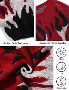 Suéter Cárdigan de Invierno con Patrón Retro de Patchwork, Detalle de Botones, Tejido Colorido, Cuello en V, Estilo Casual y Urbano para Hombre y Mujer - Product Image 6