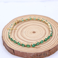 Bracelet tennis tendance en or jaune 14 carats avec émeraudes naturelles et diamants certifiés IGI – Bijoux pour femme, idéal pour les occasions spéciales et les cadeaux