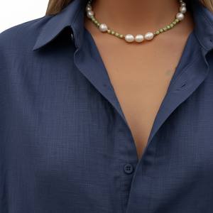 2025 Summer New Women's Solid Color Single-breasted <b>Short</b>-sleeved Shirt Two-piece Wide-leg Pants Tie <b>Shorts</b> Casual Suit Women's - Product Image 4