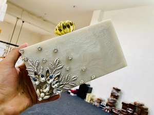 Bolso de mano de metal bohemio con cuentas para compras de noche para mujer, bolsos de mano de verano para playa india, bolsos de mensajero de hombro con marco de metal - Product Image 2