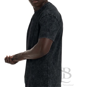 Camiseta Lisa personalizada con lavado ácido de alta calidad para hombre, nuevo diseño de tela de Jersey de gran tamaño, Camiseta larga de algodón 100% para hombre - Product Image 4