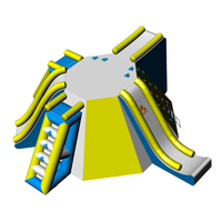 Toboggan aquatique gonflable commercial d'extérieur en forme de pyramide, certifié CE, garantie 3 ans, en PVC, pour usage domestique, capacité maximale 100-500 kg