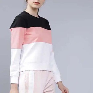 Wholesale Crew Neck <b>Plain</b> <b>Sweatshirts</b> Custom Logo Color Block Women's Crew Neck Plus Size Winter Cotton Women's <b>Sweatshirt</b> 2025 - Product Image 5