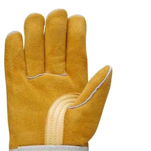 Gants de travail en cuir de vachette robustes et de sécurité, réglables, élastiques, pour le jardinage, la coupe, la construction, la ferme - Product Image 4