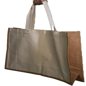 Sac fourre-tout en toile 100% coton imprimé de logo personnalisé Sacs à provisions bon marché réutilisables de style tendance de supermarché de grande capacité blanc uni - Product Image 1