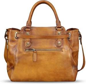 Sac fourre-tout en cuir de vachette élégant et élégant pour femmes sac à main à bandoulière mode OEM personnalisable accessoire de vente en gros - Product Image 2