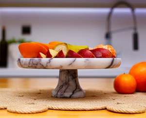 Soporte de pastel de mármol redondo de alta calidad 100%, diseño elegante de lujo para uso en fiestas y bodas, soporte de pastel de mármol de calidad perfecta - Product Image 5