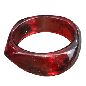 Multi-Color Mosaic Enamel Inlay Brass Bangle, Geometric Pattern Rainbow <b>Stacking</b> <b>Bracelet</b>, High-End Handcrafted Metal Bangle - Product Image 6