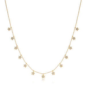 Collar con forma de estrella de CZ, colgante de plata 925 hecho a mano turco, joyería - Product Image 1