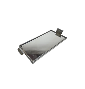 <b>Rectangular</b> Metal Serving <b>Tray</b> Marbled Glass Plate Raised Handle Dish Hotel Cafe B2B Custom Manufacturing - Product Image 2