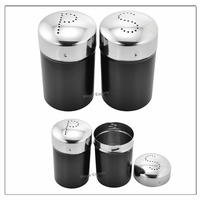 Ensemble de 2 salières et poivrières écologiques en acier inoxydable, diamètre 5 cm x hauteur 6 cm, collection sel et poivre