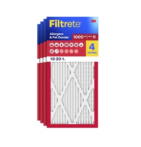 Filtrete - Filtro de Aire para Horno de Aire Acondicionado 10x20x1, MERV 11, MPR 1000, Micro Allergen Defense, Paquete de 4 - Product Image 1