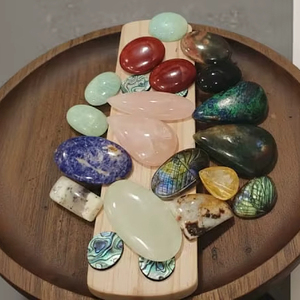 พลอยธรรมชาติคุณภาพสูงทรงแบนแบบคาโบชอง ครึ่งวงรี ครึ่งธรรมชาติ หินอาเกต/แจสเปอร์/หยก/คริสตัล/ลาพิส - Product Image 5