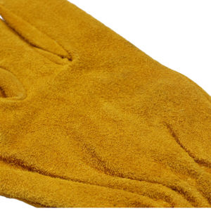 ถุงมือทำงานหนังวัวแท้ราคาถูกสำหรับผู้ชาย สีเหลือง ถุงมือทำงานแข็งแรง ขายส่ง - Product Image 3