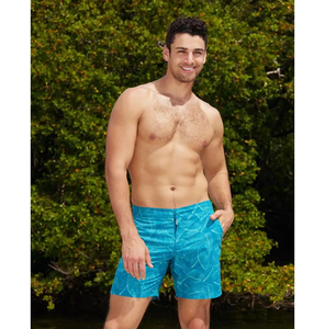Shorts de sport décontractés pour hommes OEM, imprimés en usine, motif uni, coupe-vent, respirants, séchage rapide, polyester/nylon extensible, design linéaire - Product Image 2