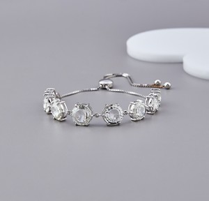 IGI Certified Lab Grown Round Cut Diamond Tennis <b>Bracelet</b> Adjustable <b>Slider</b> Chain Solid 925 Sterling Silver Luxury Jewelry - Product Image 1