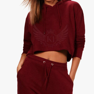 Sudadera Corta Blanca con Cremallera y Manga Larga de Algodón con Logotipo Personalizado de Alta Calidad para Mujer, Ropa de Gimnasio, Informal, de Invierno - Product Image 5