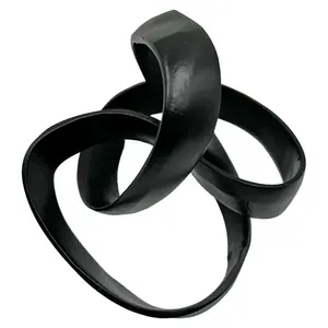 Sagebrook Home Sculpture de nœud en aluminium noir fait à la main Design de nœud intemporel décoration de bureau d'accent pour la maison design géométrique - Product Image 2