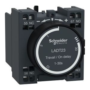 Per SCHNEIDER ELECTRIC LADT23 TeSys D Blocco Contatti Ausiliari a Ritardo Temporale 1NO + 1NC 1-30s Terminali a Molla con Ritardo Frontale - Product Image 1