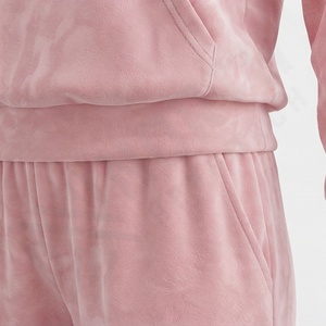 Ensemble 2 pièces à épaules tombantes, décontracté, uni, pantalon de jogging long, sweat-shirt, pantalon de survêtement, sweat-shirts à capuche oversize, polyester et coton - Product Image 5