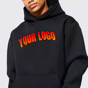 Sudadera con Capucha Extra Grande para Hombre, 100% Algodón, Forro Polar, con Estampado Digital, Gruesa, Negra - Product Image 4