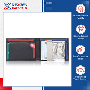 Cartera de Cuero PU de Diseño Clásico y Calidad Premium para Hombre, Tarjetero con Clip, Forro Corto de Poliéster, Alta Calidad - Product Image 5