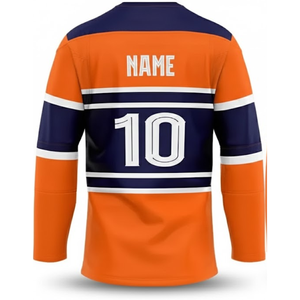 Maillot de hockey sur glace moderne et professionnel, sublimation, couleur personnalisée, tissu en maille respirant, logo brodé sur la poitrine, nom d'équipe personnalisé - Product Image 6