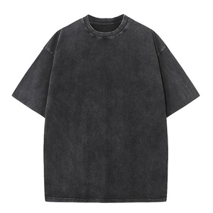 230GSM a 400GSM logotipo personalizado 100% algodón manga corta Vintage lavado de talla grande camisetas impresas de gran tamaño para hombres 2025 - Product Image 4