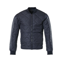 Blouson de moto coupe-vent bleu-gris pour homme, col montant, fermeture éclair, coupe classique, style motard, veste softshell