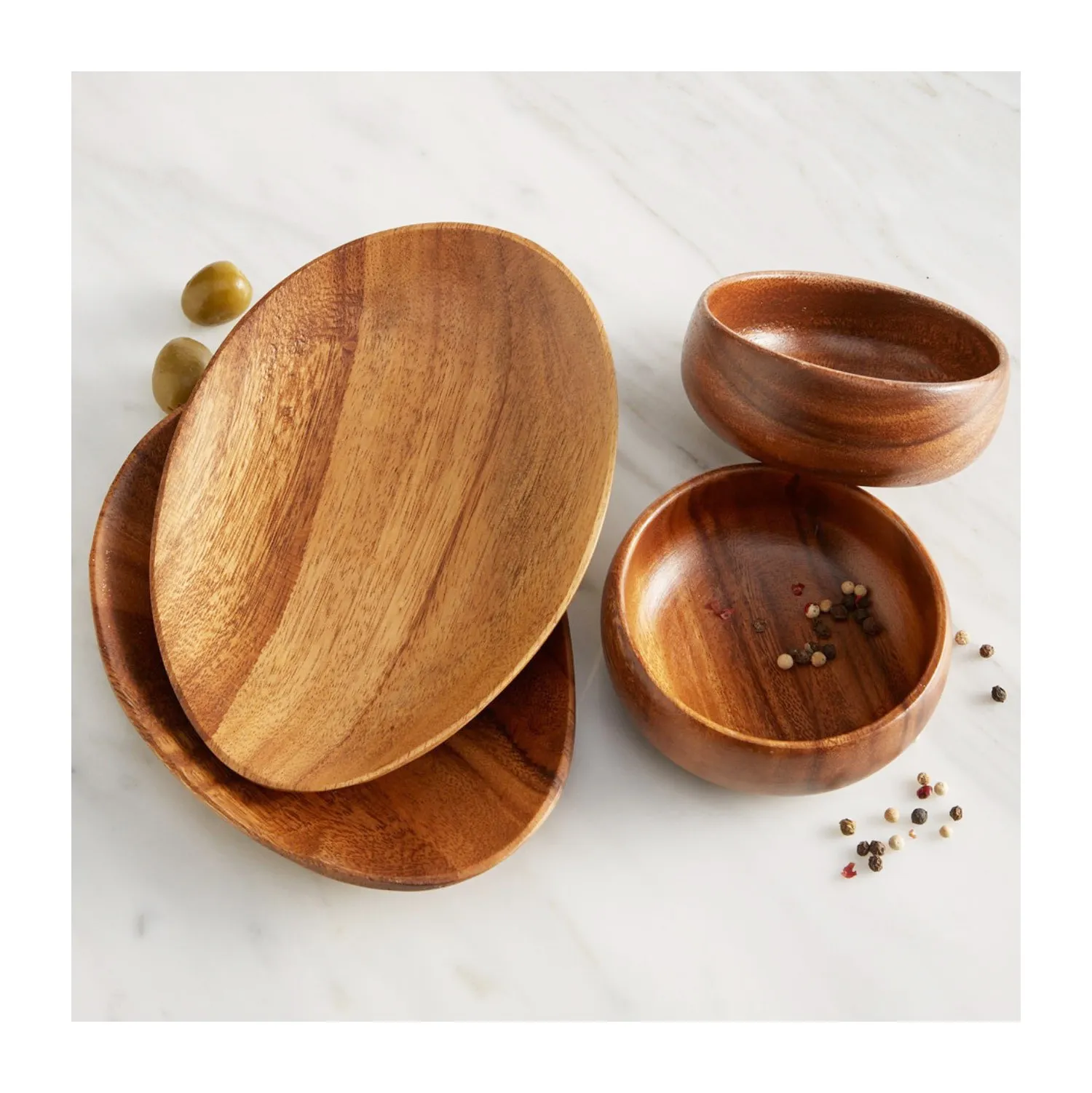 La scelta migliore di alta qualità piatti in legno più venduti europei stoviglie set di lusso piatto in legno all'ingrosso