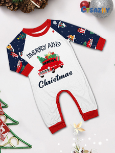 PASUXI Set Piyama Keluarga Premium Natal - Baju Rumah Lengan Raglan Kerah Bulat Motif Mobil untuk Pria Wanita Anak-anak - Product Image 6