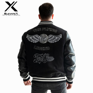 Veste de baseball varsity pour homme haut de gamme personnalisée, en toile, style luxueux, broderie américaine, lettrage respirant - Product Image 2