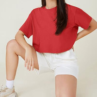 Conjunto de ropa de verano de moda para mujer, top corto con cuello redondo y manga corta.