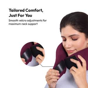 Almohada de Viaje Redonda y Portátil de Espuma Viscoelástica con Terciopelo Frío - Product Image 2