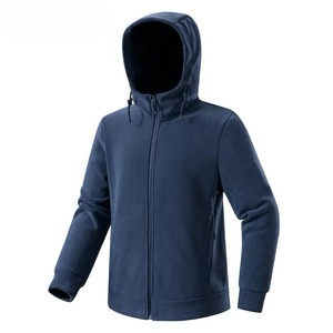 Sweat-shirt à capuche zippé léger coupe-vent à séchage rapide pour homme, coupe régulière, veste de sport à manches longues en polyester et coton - Product Image 2