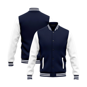 Custom Wool <b>Varsity</b> <b>Jacket</b> Front Logo Premium Embroidered Stand Collar Breathable Windproof Letterman Coat for Streetwear Brands - Product Image 2