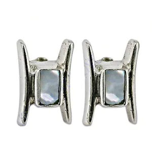 Boucles d'oreilles clous en argent 925 avec nacre pour femmes, produit cadeau - Product Image 2