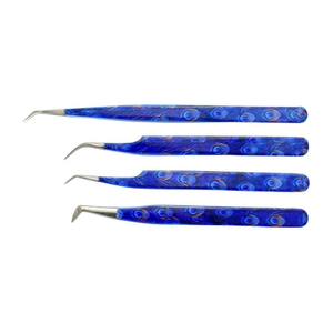 Pinzas de extensión de pestañas de acero inoxidable con logotipo personalizado del fabricante Diseño de fibra puntiaguda para uso en salón de Damas - Product Image 4