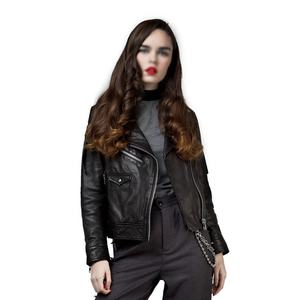 Veste en cuir PU à clous noire pour femmes, design haut de gamme, personnalisée, style motard, graffiti, avec longues franges - Product Image 5