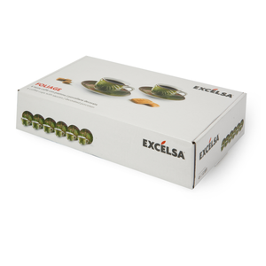 Durable Porcelain Set 6pcs Round Espresso Coffee Cups w/ Saucers 9 cl (3 oz) Decal Tropical Botanical Design Foliage by Excelsa - Product Image 5