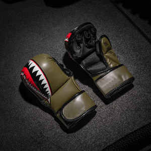 Gants de boxe MMA pour hommes et femmes, entraînement en cage, sac de frappe, kickboxing, matière PU anti-humidité, fermeture auto-agrippante, personnalisables - Product Image 1