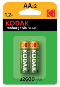 2 batterie ricaricabili Kodak HR06-AA da 2600 mAh (confezione blister) - Product Image 1