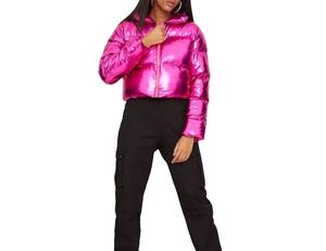 Nouvelle conception, vente en gros de vestes matelassées courtes, grandes tailles, manches longues, vêtements d'hiver, en peau de mouton, imperméables, réversibles, logo brodé - Product Image 3